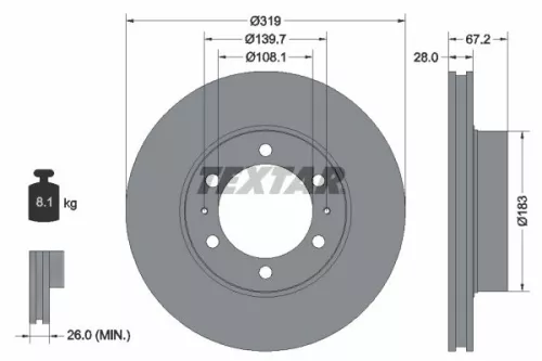 Remschijf TEXTAR 92230403)