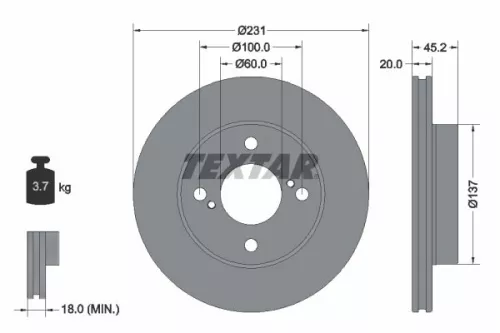 Remschijf TEXTAR 92309403)