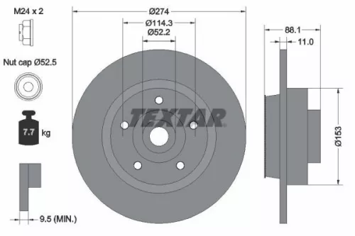 Brake Disc TEXTAR 92232603)