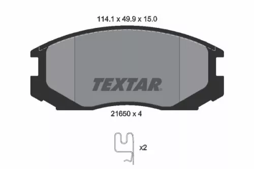 Brake Pad Set, disc brake TEXTAR 2165001)