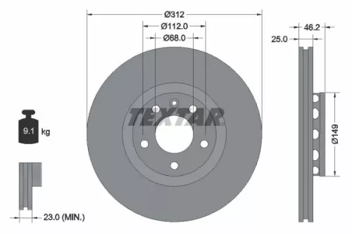 Remschijf TEXTAR 92106105)