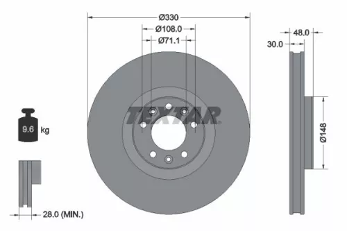 Remschijf TEXTAR 92283403)
