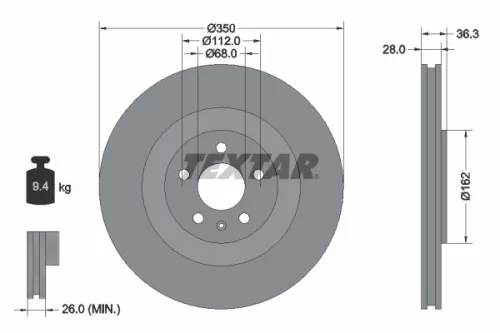 Remschijf TEXTAR 92290405)