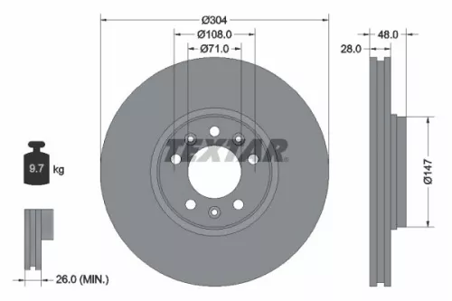 Remschijf TEXTAR 92157003)
