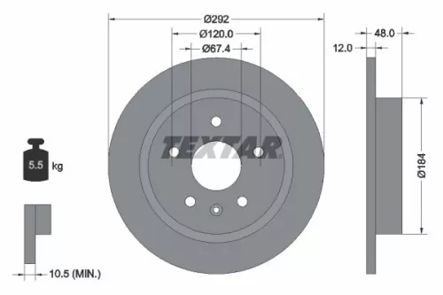 Brake Disc TEXTAR 92222903)