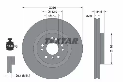 Remschijf TEXTAR 92150605)