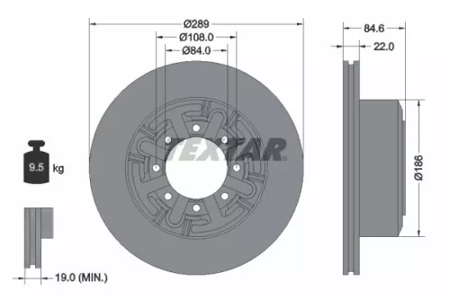 Brake Disc TEXTAR 93089600)