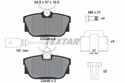Brake Pad Set, disc brake TEXTAR 2344605)