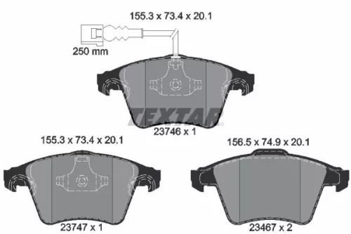 Remblokkenset, schijfrem TEXTAR 2374602)