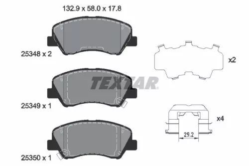 Brake Pad Set, disc brake TEXTAR 2534801)
