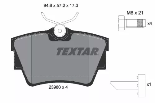 Brake Pad Set, disc brake TEXTAR 2398001)