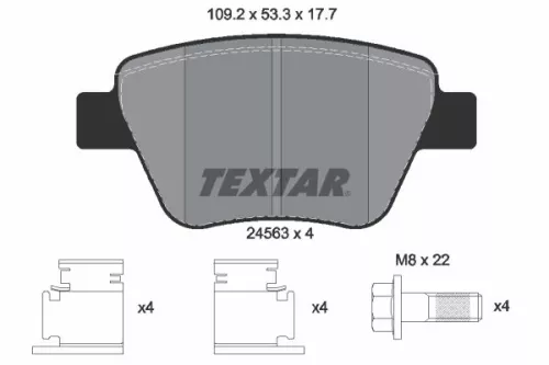 Brake Pad Set, disc brake TEXTAR 2456301)