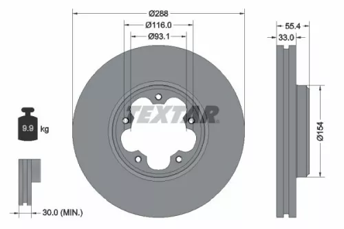 Remschijf TEXTAR 92320303)