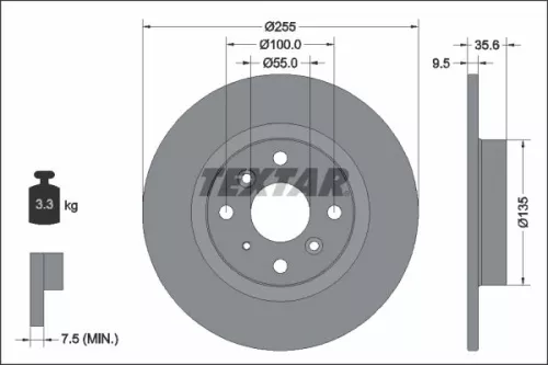 Remschijf TEXTAR 92338203)