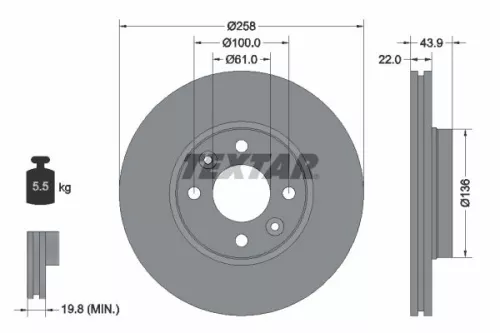 Brake Disc TEXTAR 92241503)