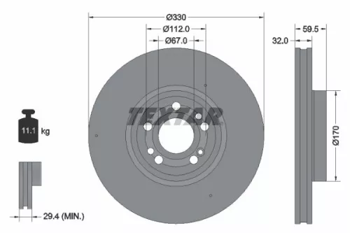 Remschijf TEXTAR 92307105)