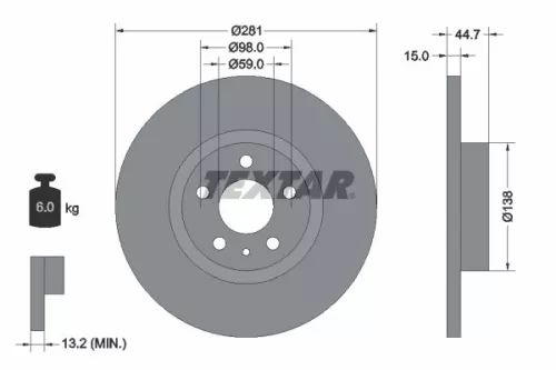 Remschijf TEXTAR 92096400)