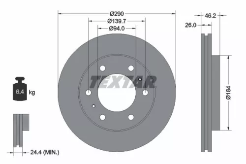 Remschijf TEXTAR 92128803)