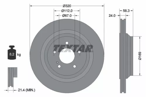 Remschijf TEXTAR 92160705)