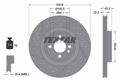 Remschijf TEXTAR 92279105)