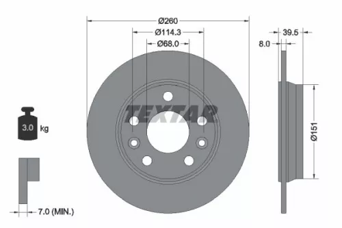 Remschijf TEXTAR 92327203)