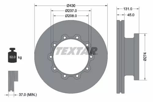Remschijf TEXTAR 93088300)