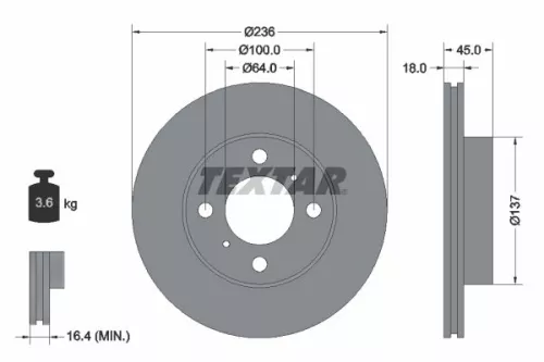 Remschijf TEXTAR 92089400)