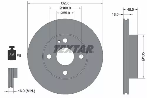 Brake Disc TEXTAR 92061500)