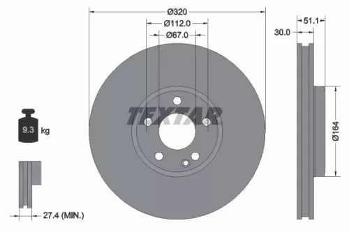 Remschijf TEXTAR 92258003)