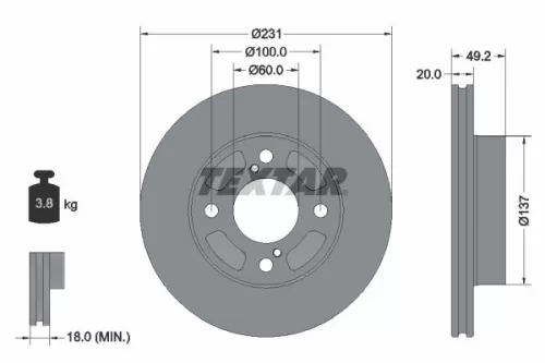 Remschijf TEXTAR 92314003)