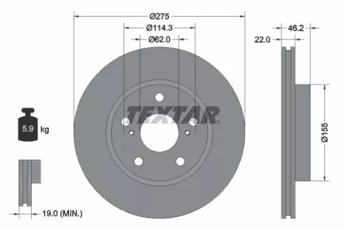 Remschijf TEXTAR 92163803)