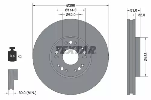 Remschijf TEXTAR 92237503)