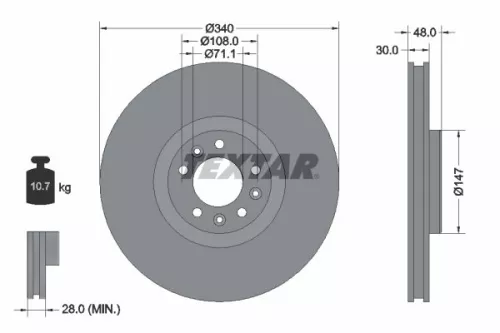 Remschijf TEXTAR 92256003)