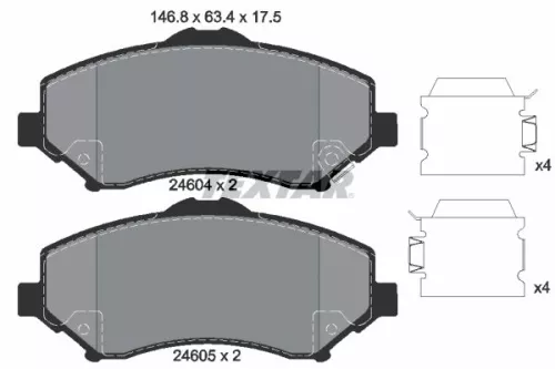Remblokkenset, schijfrem TEXTAR 2460402)