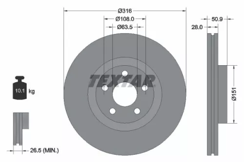 Remschijf TEXTAR 92317203)