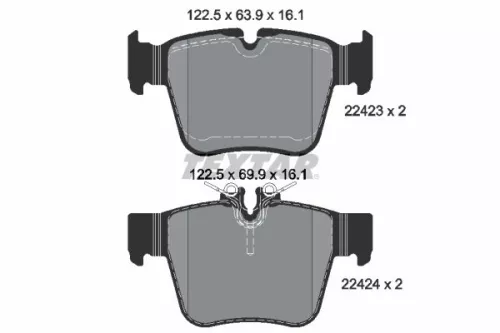 Remblokkenset, schijfrem TEXTAR 2242301)
