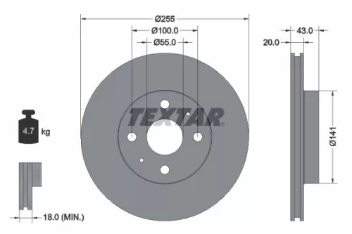 Remschijf TEXTAR 92115603)