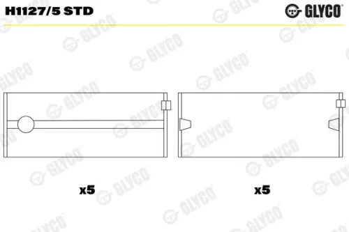 Krukaslager GLYCO H1127/5 STD)