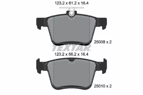 Brake Pad Set, disc brake TEXTAR 2500801)