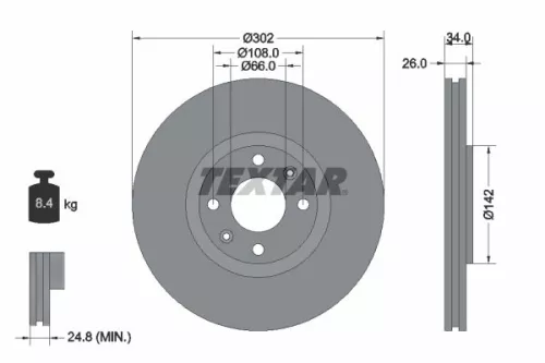 Remschijf TEXTAR 92133203)