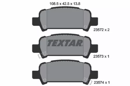 Brake Pad Set, disc brake TEXTAR 2357202)
