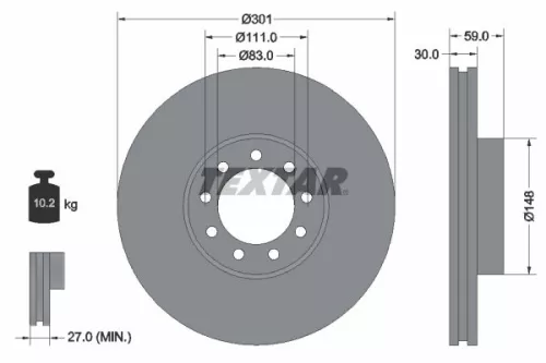 Remschijf TEXTAR 93177603)