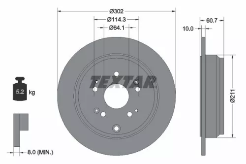 Remschijf TEXTAR 92227203)