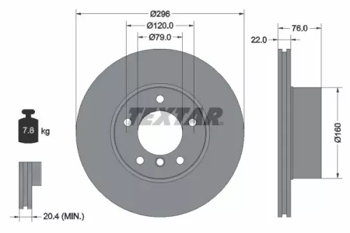 Remschijf TEXTAR 92075005)