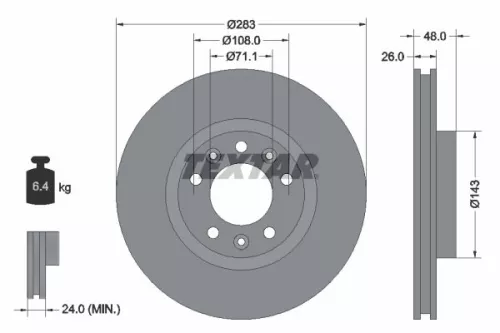 Brake Disc TEXTAR 92267203)