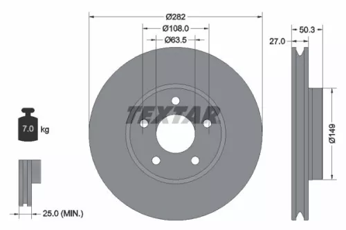 Brake Disc TEXTAR 92303405)