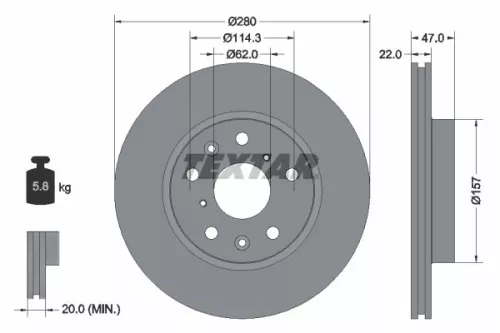 Remschijf TEXTAR 92156600)