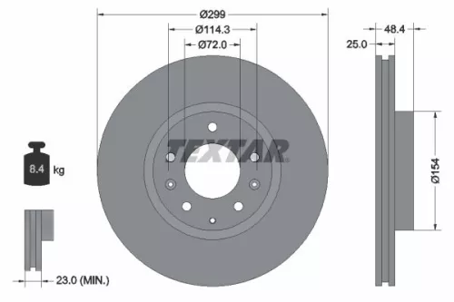 Remschijf TEXTAR 92180703)