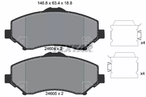 Remblokkenset, schijfrem TEXTAR 2460401)
