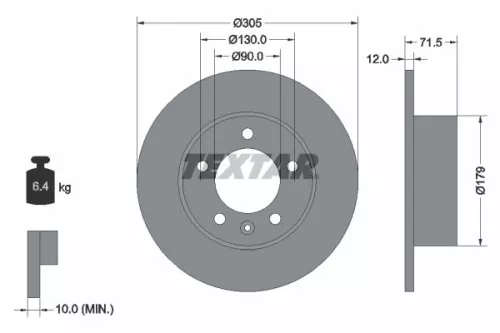 Remschijf TEXTAR 92228700)
